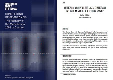 Conflicting Remembrance: The Memory of the Macedonian 2001 in Context Conflicting Remembrance: The Memory of the Macedonian 2001 in Context